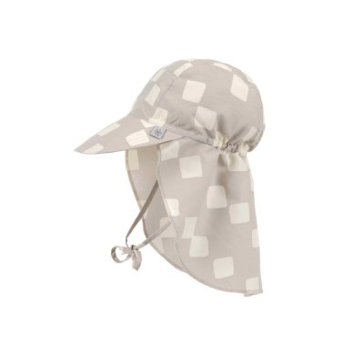 Lässig Flap Hat Klobouček proti slunci Checkerboard - Stone/Sea Salt, 12 - 36 m