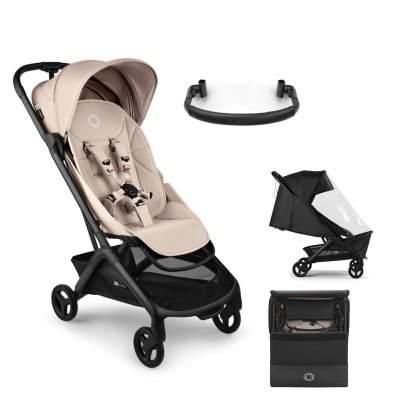 Bugaboo Butterfly 2 + Pláštěnka + Bezpečnostní madlo + transportní taška - Desert Taupe
