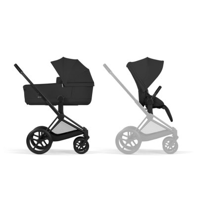 Cybex Platinum Priam Comfort Kompletní kočárek - Matt Black/Sepia Black - obrázek