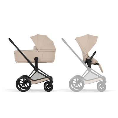 Cybex Platinum Priam Comfort Kompletní kočárek - Matt Black/Cozy Beige - obrázek