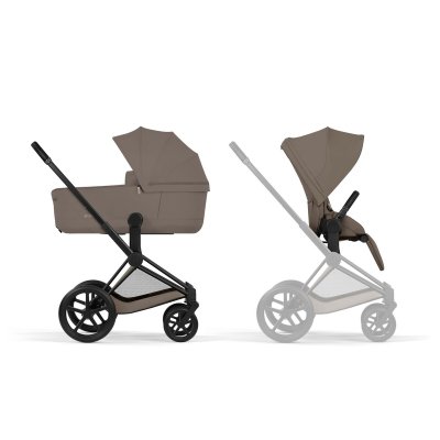 Cybex Platinum Priam Comfort Kompletní kočárek - Matt Black/Coconut Brown - obrázek