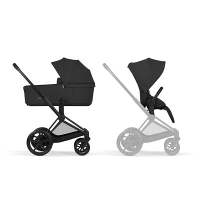 Cybex Platinum ePriam Comfort Kompletní kočárek - Matt Black/Sepia Black - obrázek