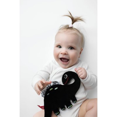 Moms Care Šustící muchláček Dinosaurus - White & Black - obrázek