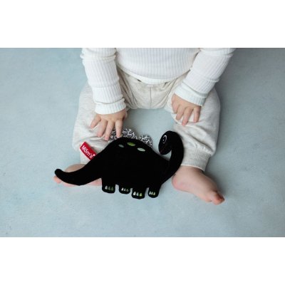 Moms Care Šustící muchláček Dinosaurus - White & Black - obrázek