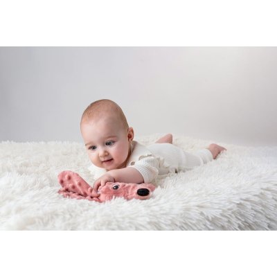 Moms Care Senzorická hračka s kousátkem Pejsek Jami - Růžové - obrázek