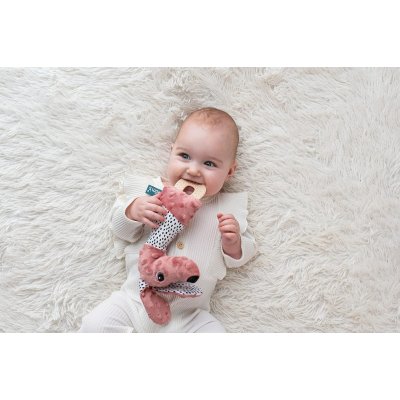 Moms Care Senzorická hračka s kousátkem Pejsek Jami - Růžové - obrázek