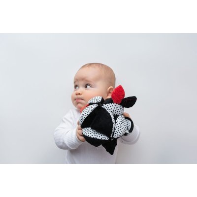 Moms Care Montessori míček se zrcátkem - White & Black - obrázek