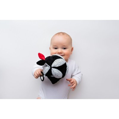 Moms Care Montessori míček se zrcátkem - White & Black - obrázek