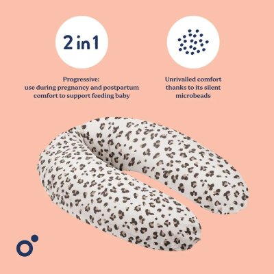 Doomoo Buddy Multifunkční kojící polštář - Leopard Cream - obrázek