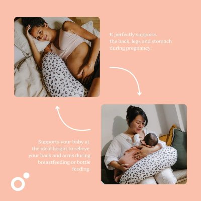 Doomoo Buddy Multifunkční kojící polštář - Leopard Cream - obrázek