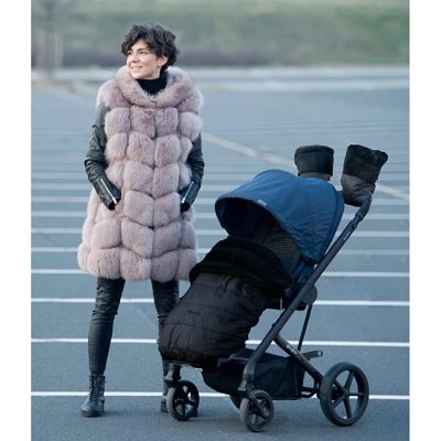 Pinkie Zateplená stahovací deka Fur - Black - obrázek