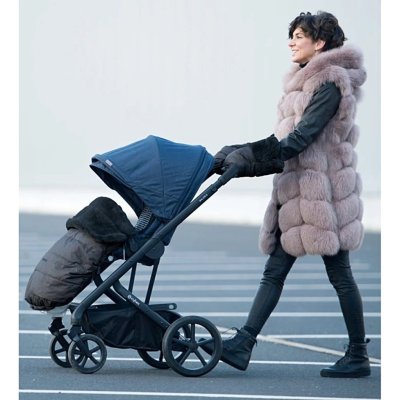 Pinkie Zateplená stahovací deka Fur - Black - obrázek