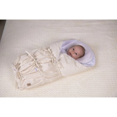 Little Angel zavinovačka šněrovací pevná záda Outlast® - Béžová drobné kytky - obrázek