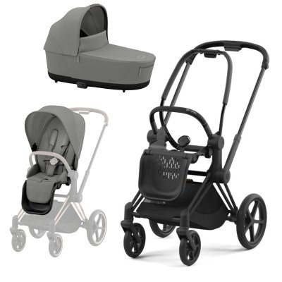 Cybex Platinum Priam 2025 Kompletní kočárek - Matt Black/Mirage Grey