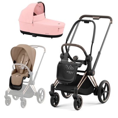 Cybex Platinum ePriam 2025 Kompletní kočárek - Rosegold/Beige/Pink