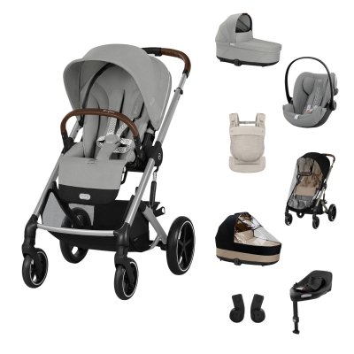 Cybex Balios S Lux Travel System XL + Nosítko Amya - Stone Grey