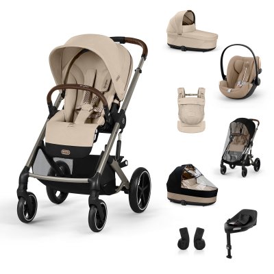 Cybex Balios S Lux Travel System XL + Nosítko Amya - Almond Beige