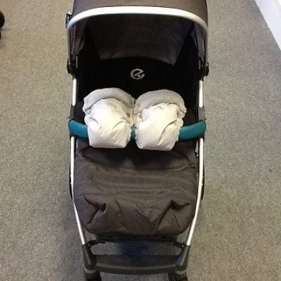 Zopa rukavice na kočárek Fluffy - Šedá - obrázek