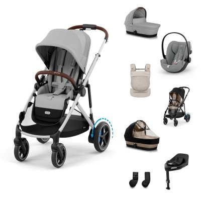 Cybex eGazelle S Travel System XL + Nosítko Amya - Stone Grey