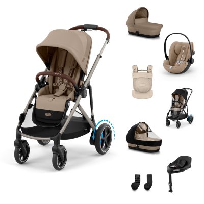 Cybex eGazelle S Travel System XL + Nosítko Amya - Almond Beige