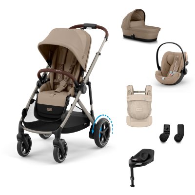 Cybex eGazelle S Travel System M + Nosítko Amya - Almond Beige