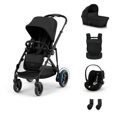 Cybex eGazelle S Travel System S + Nosítko Amya - Moon Black