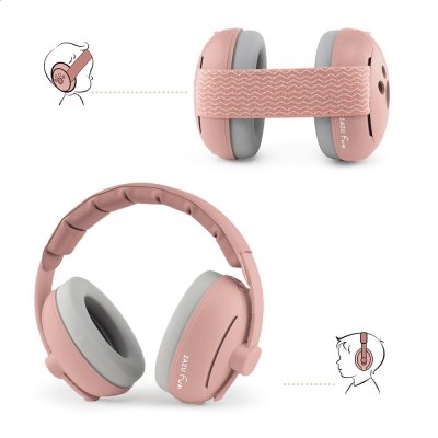 Zazu Earmuffs Dětské chrániče sluchu 2v1 - Růžové