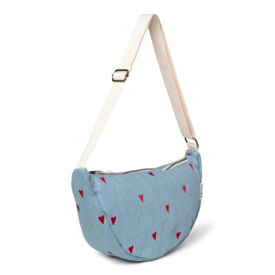 Studio Noos Crossbody ledvinka Denim - Blue Hearts - obrázek