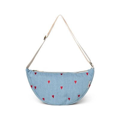Studio Noos Crossbody ledvinka Denim - Blue Hearts