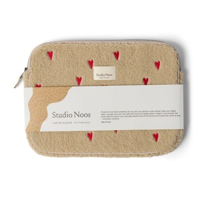 Studio Noos Pouzdro na notebook 13" Teddy - Ecru Hearts - obrázek
