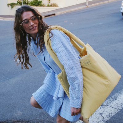 Studio Noos Taška Mom Bag Puffy - Textured Butter Yellow