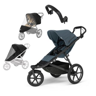 Thule Urban Glide 3 s magnetickou sponou + Madlo + Pláštěnka + Moskytiéra - Dark Slate