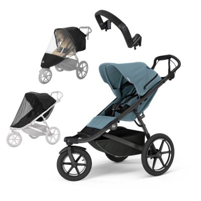 Thule Urban Glide 3 s magnetickou sponou + Madlo + Pláštěnka + Moskytiéra - Mid Blue