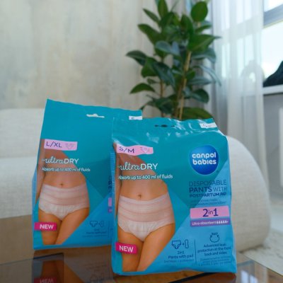 Canpol Jednorázové poporodní kalhotky s vložkou 2v1, 5ks - S/M - obrázek