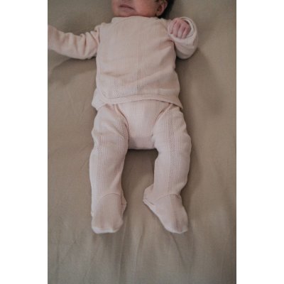 Lodger Tepláčky novorozenecké Pointelle - Powder, vel. 50 - obrázek