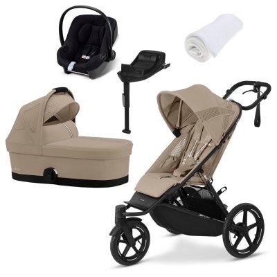 Cybex Avi Spin Kočárek od narození + Autosedačka + Základna - Almond Beige/White