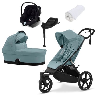 Cybex Avi Spin Kočárek od narození + Autosedačka + Základna - Stormy Blue/White
