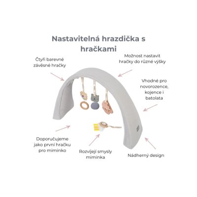 Sleepee Nastavitelná hrazdička pro miminko s hračkami - Sand - obrázek