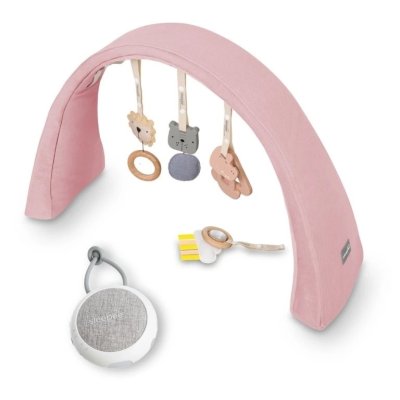 Sleepee Nastavitelná hrazdička s hračkami a bílým šumem 2v1 - Pink