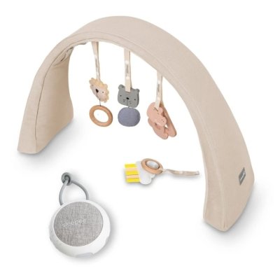 Sleepee Nastavitelná hrazdička s hračkami a bílým šumem 2v1 - Sand