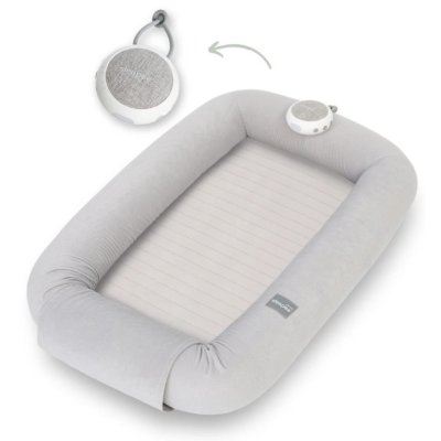 Sleepee Multifunkční hnízdečko pro miminko s bílým šumem 3v1 - Grey