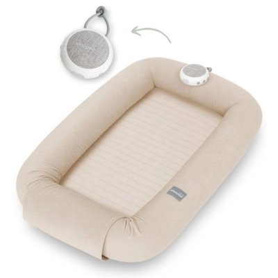 Sleepee Multifunkční hnízdečko pro miminko s bílým šumem 3v1 - Sand
