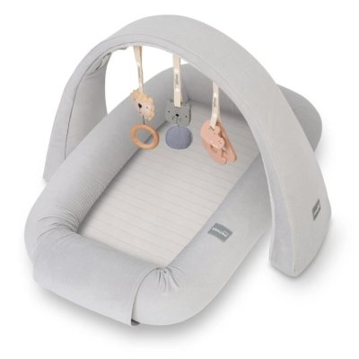 Sleepee Multifunkční hnízdečko pro miminko s hrazdičkou a hračkami 3v1 - Grey