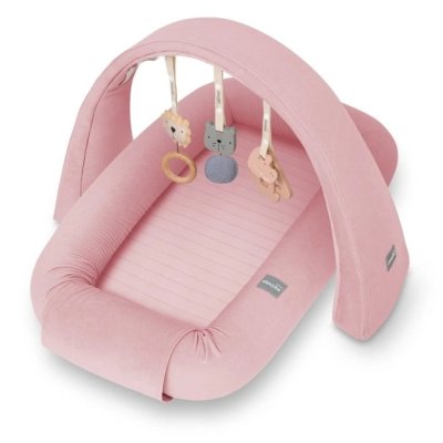 Sleepee Multifunkční hnízdečko pro miminko s hrazdičkou a hračkami 3v1 - Pink