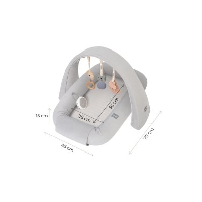 Sleepee Multifunkční hnízdečko pro miminko s hrazdičkou a hračkami 3v1 - Sand - obrázek