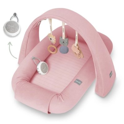 Sleepee Multifunkční hnízdečko pro miminko s hrazdičkou a bílým šumem 4v1 - Pink