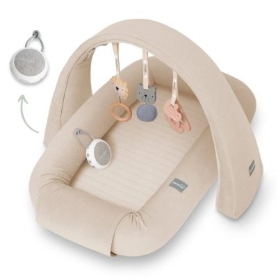 Sleepee Multifunkční hnízdečko pro miminko s hrazdičkou a bílým šumem 4v1 - Sand