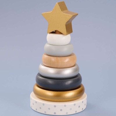 JaBaDaBaDo Skládací pyramida - Stříbrná