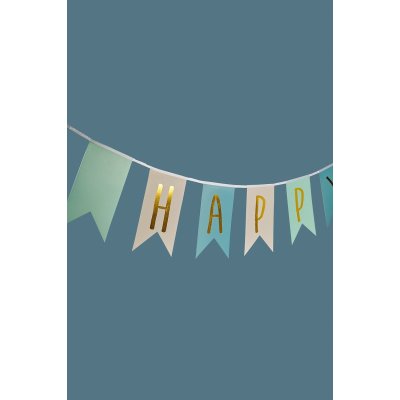 JaBaDaBaDo Banner Happy Birthday - Modrý - obrázek