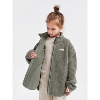Leokid Fleecová bunda Theo - Vetiver Green vel. 122 - obrázek